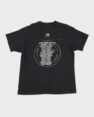 1992 Dire Straits On Every Street Black Single Stitch Graphic Band T-Shirt - XL
