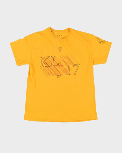 2017 TDE Kendrick Lamar Damn US Tour Yellow Graphic Band T-Shirt - L
