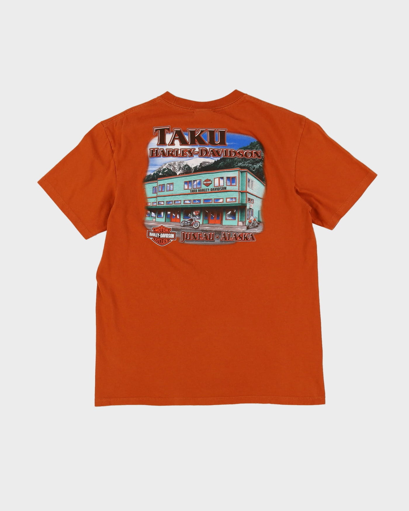 Harley Davidson Alaska Orange Graphic Band T-Shirt - M / L