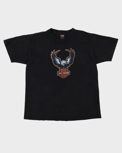 1996 Harley Davidson Black Flying Eagle Graphic T-Shirt - XL