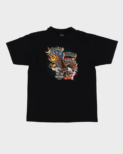 1998 Harley Davidson Black Flying Eagle Graphic T-Shirt - L