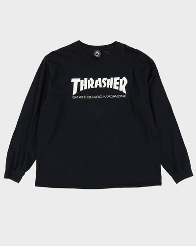 Thrasher Basic Logo Black Long Sleeve Graphic T-Shirt - XL