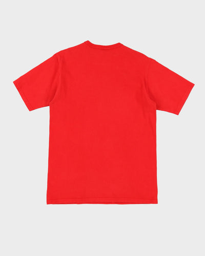 Champion Red Basic Logo Sleeve T-Shirt - L