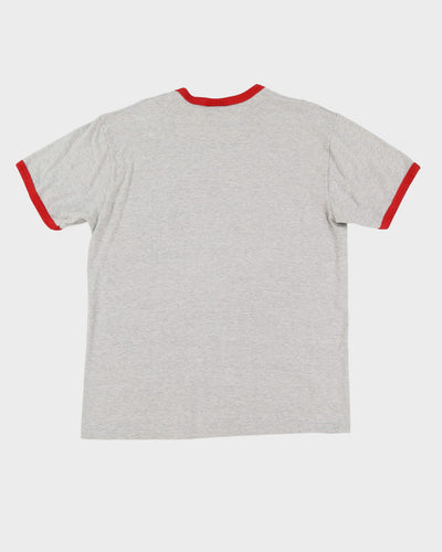 00s Nike Sportswear Grey / Red Ringer T-Shirt - XL