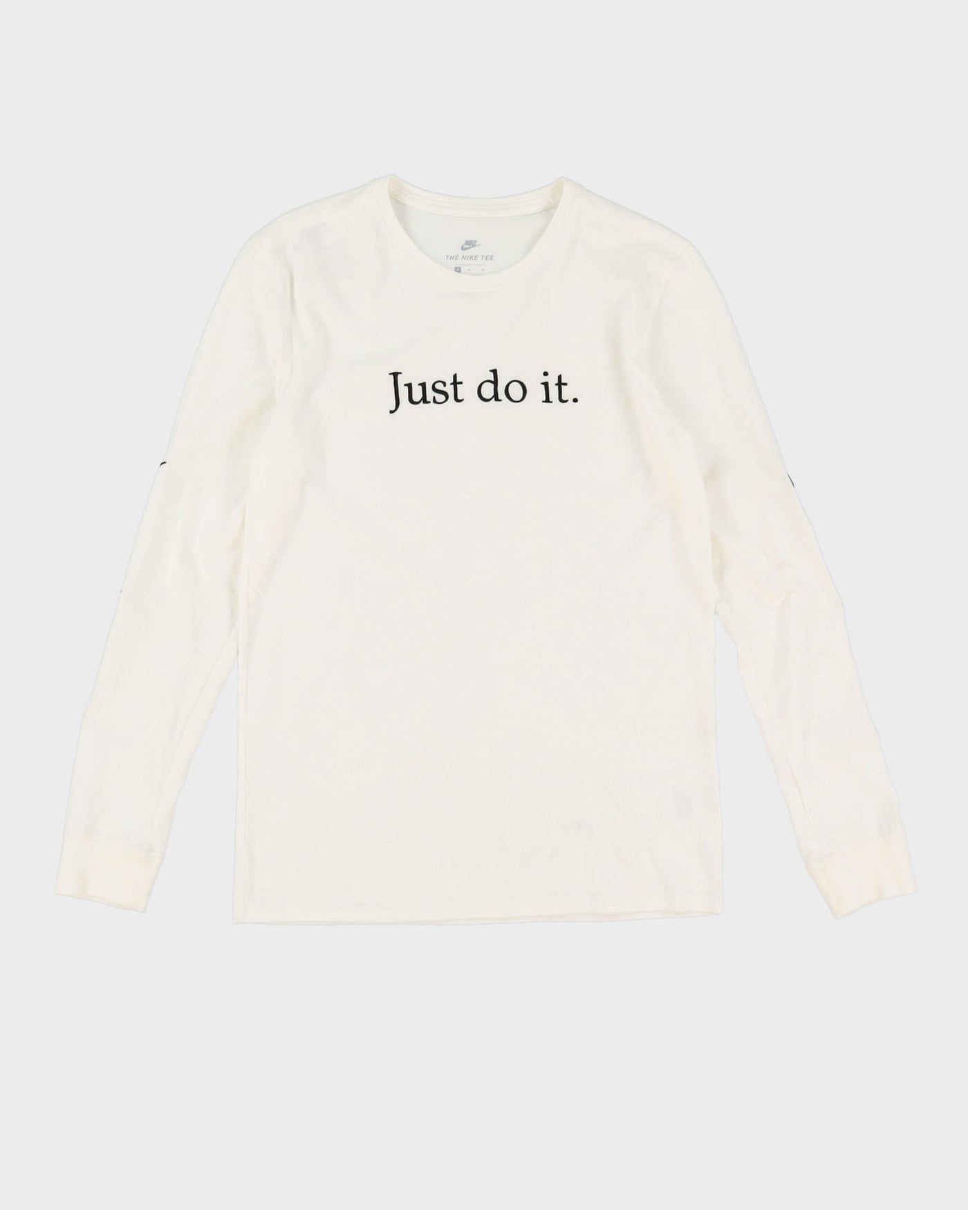 Nike 'Just Do It' White Long Sleeve T-Shirt - M