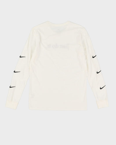 Nike 'Just Do It' White Long Sleeve T-Shirt - M