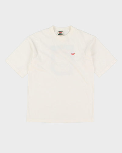 90s Levi's White Oversized Back Graphic T-Shirt - S