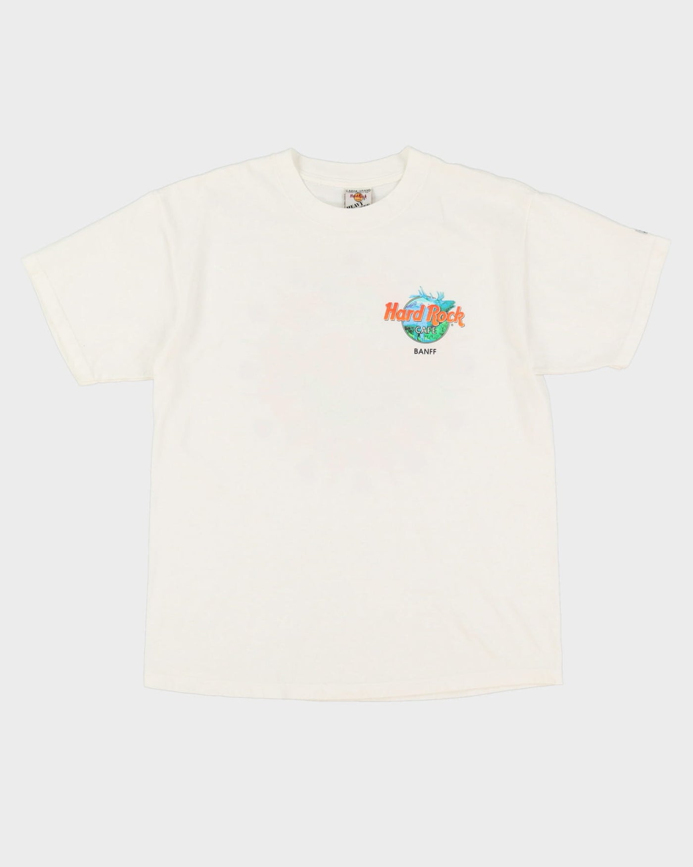 90s Hard Rock Cafe Banff Heavy Tee White Graphic T-Shirt - L