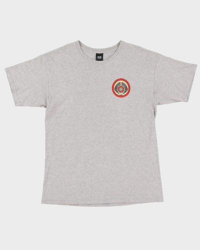 Obey Grey Back Print T-Shirt - L