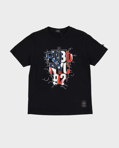 FUBU Black USA Smoke Graphic T-Shirt - M / L