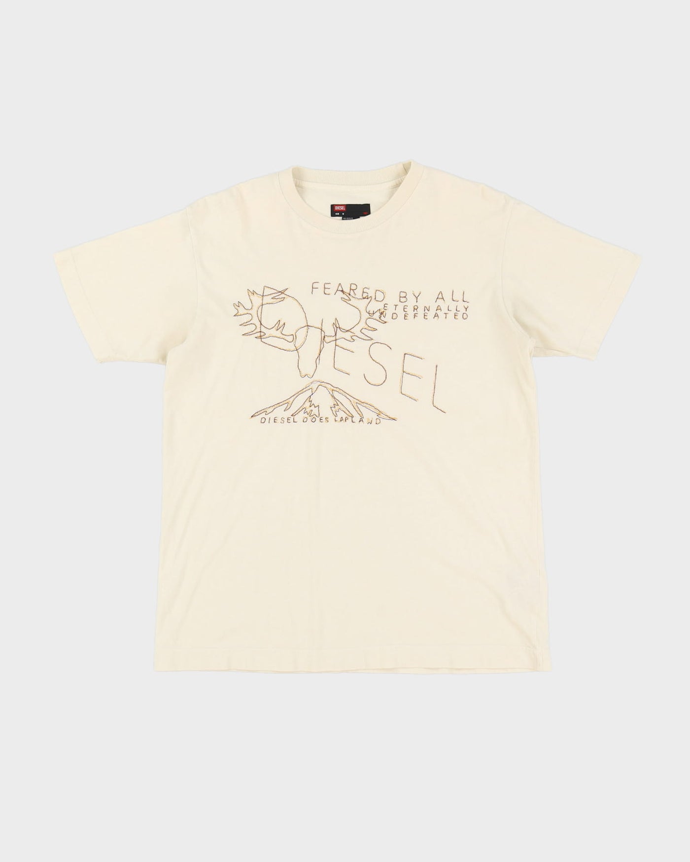 Diesel Feared By All Beige Graphic T-Shirt - M