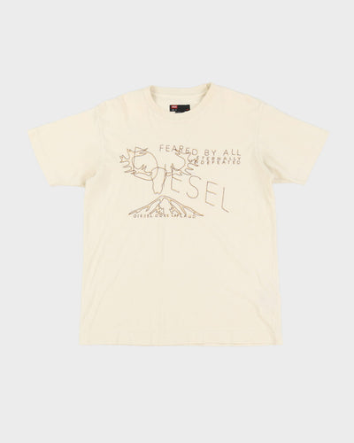 Diesel Feared By All Beige Graphic T-Shirt - M