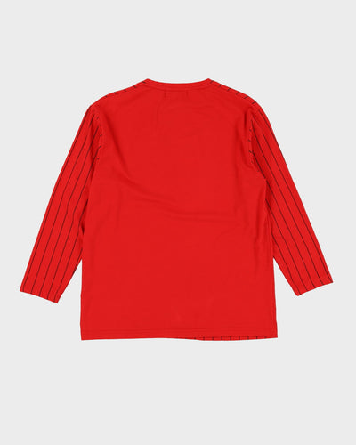 Jordan Red / Black Pinstripe Long Sleeve T-Shirt - M