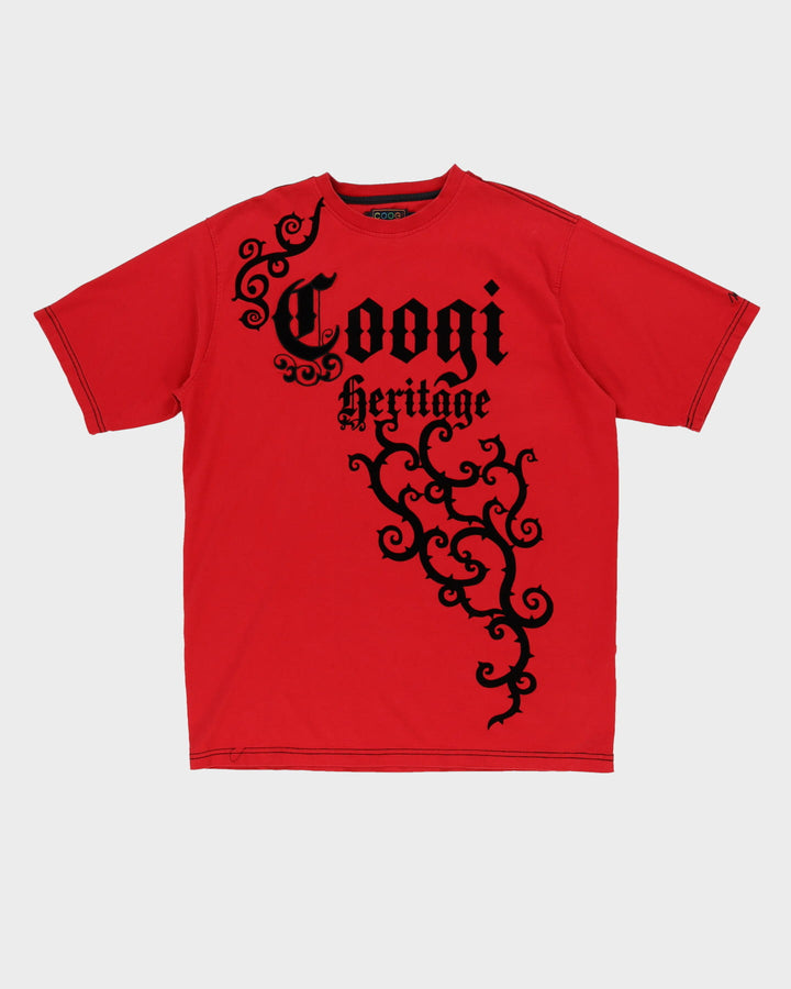 90s Red Coogi Heritage Felt Design T-Shirt - XXL