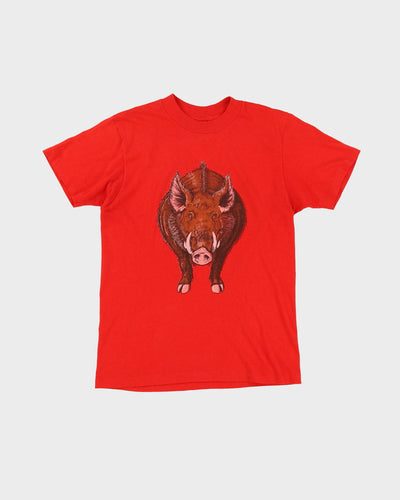 80s Hog Double Sided Red Single Stitch T-Shirt - M