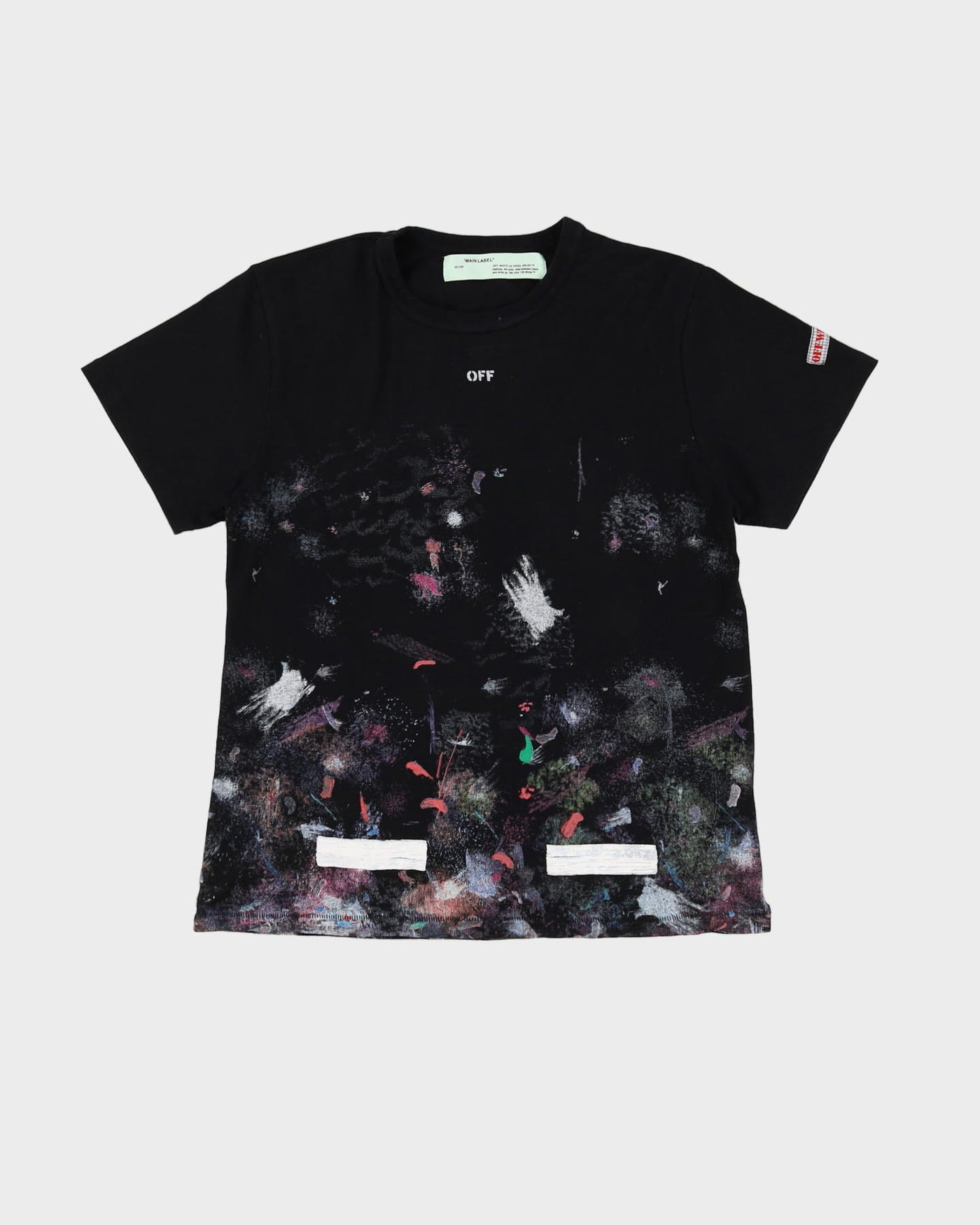 Off-White 'Seeing Things' Black Paint Smudge T-Shirt - L