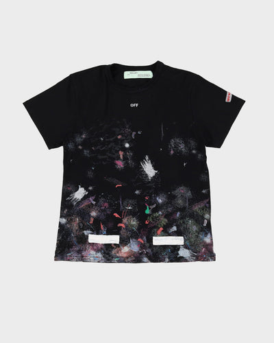 Off-White 'Seeing Things' Black Paint Smudge T-Shirt - L