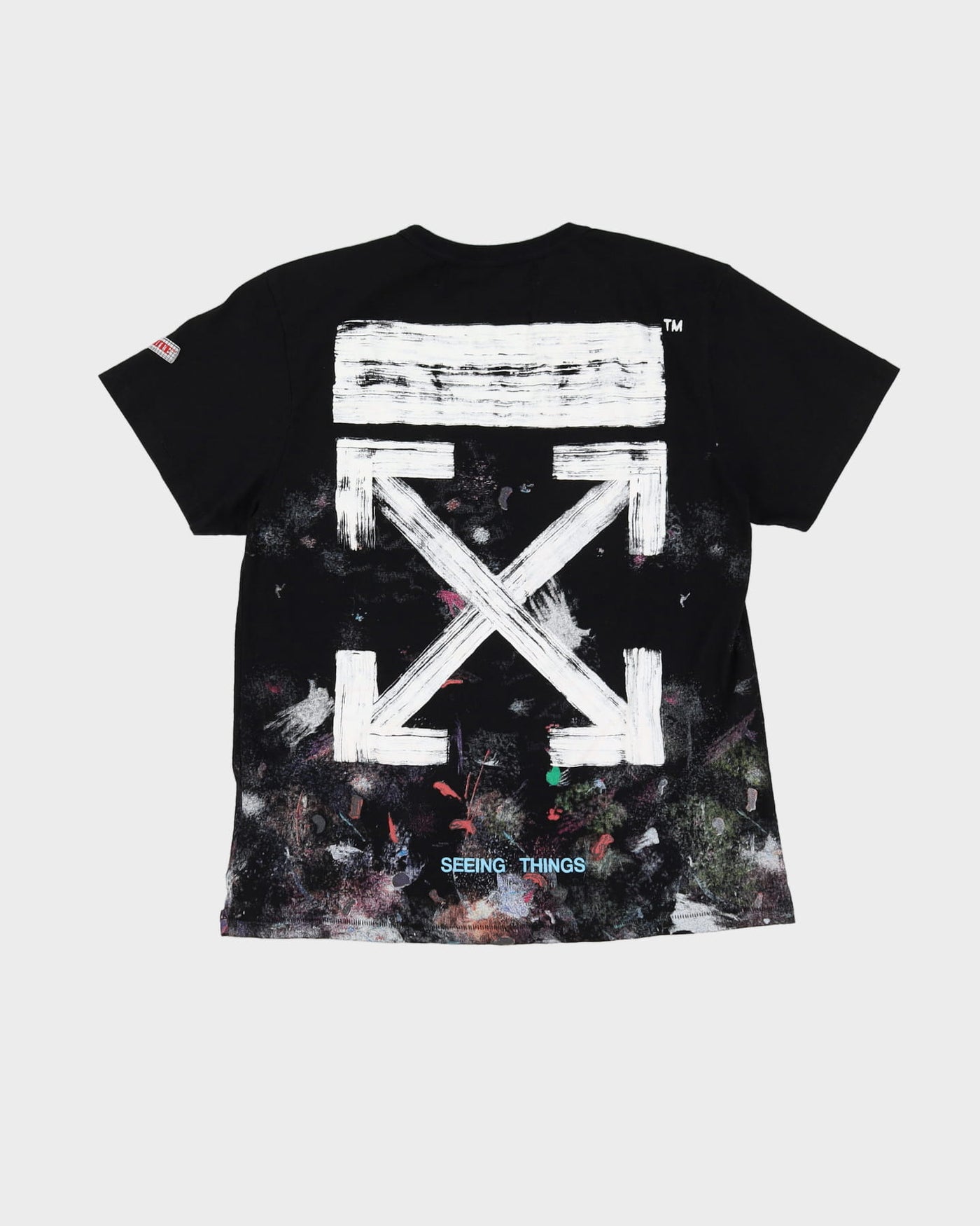 Off-White 'Seeing Things' Black Paint Smudge T-Shirt - L