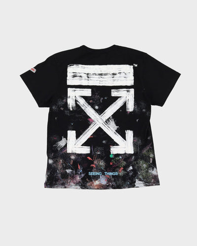 Off-White 'Seeing Things' Black Paint Smudge T-Shirt - L