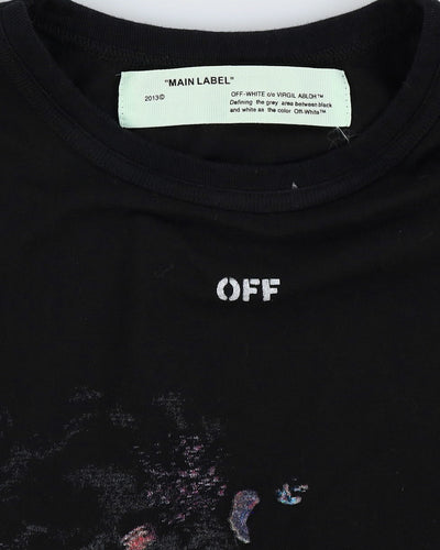 Off-White 'Seeing Things' Black Paint Smudge T-Shirt - L
