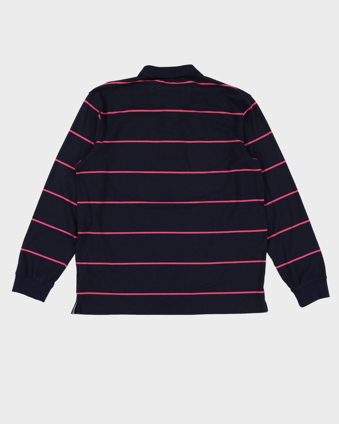Polo by Ralph Lauren Navy / Pink Striped Long Sleeve Polo Shirt - M