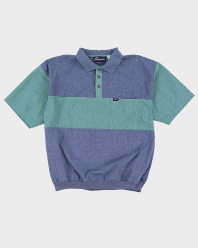 90s Penmans Blue / Green Short Sleeve Polo Shirt - L