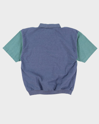 90s Penmans Blue / Green Short Sleeve Polo Shirt - L