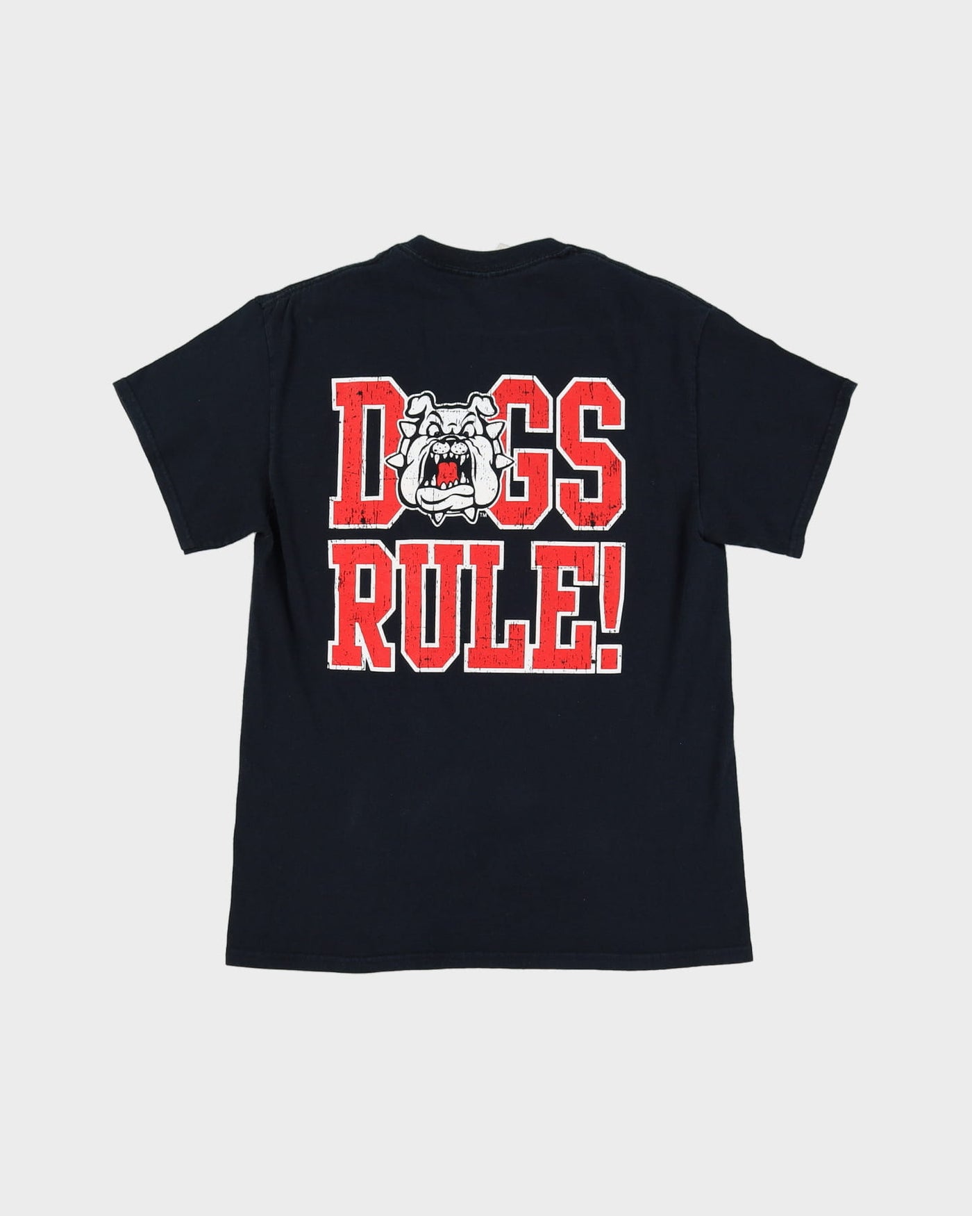 Fresno State Dogs Rule Faded Black Graphic T-Shirt - M