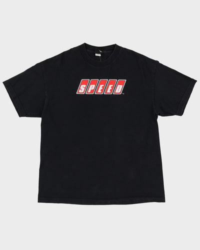 90s SPEED Black Graphic T-Shirt - XL