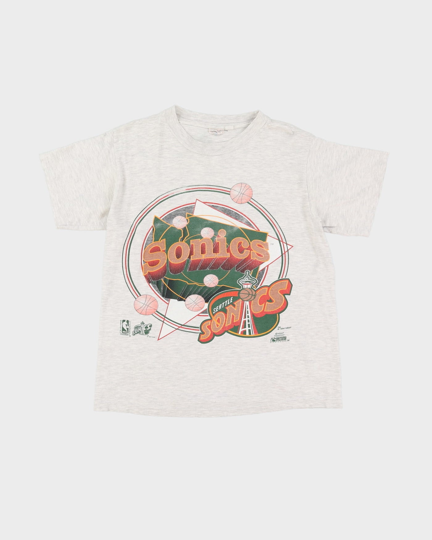 1994 Seattle Supersonic NBA Grey Graphic T-Shirt - M