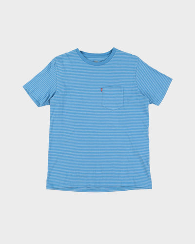 Levi's Blue / White Striped Pocket T-Shirt - M