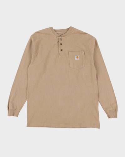Carhartt Beige Oversized Long Sleeve Pocket T-Shirt - M / L