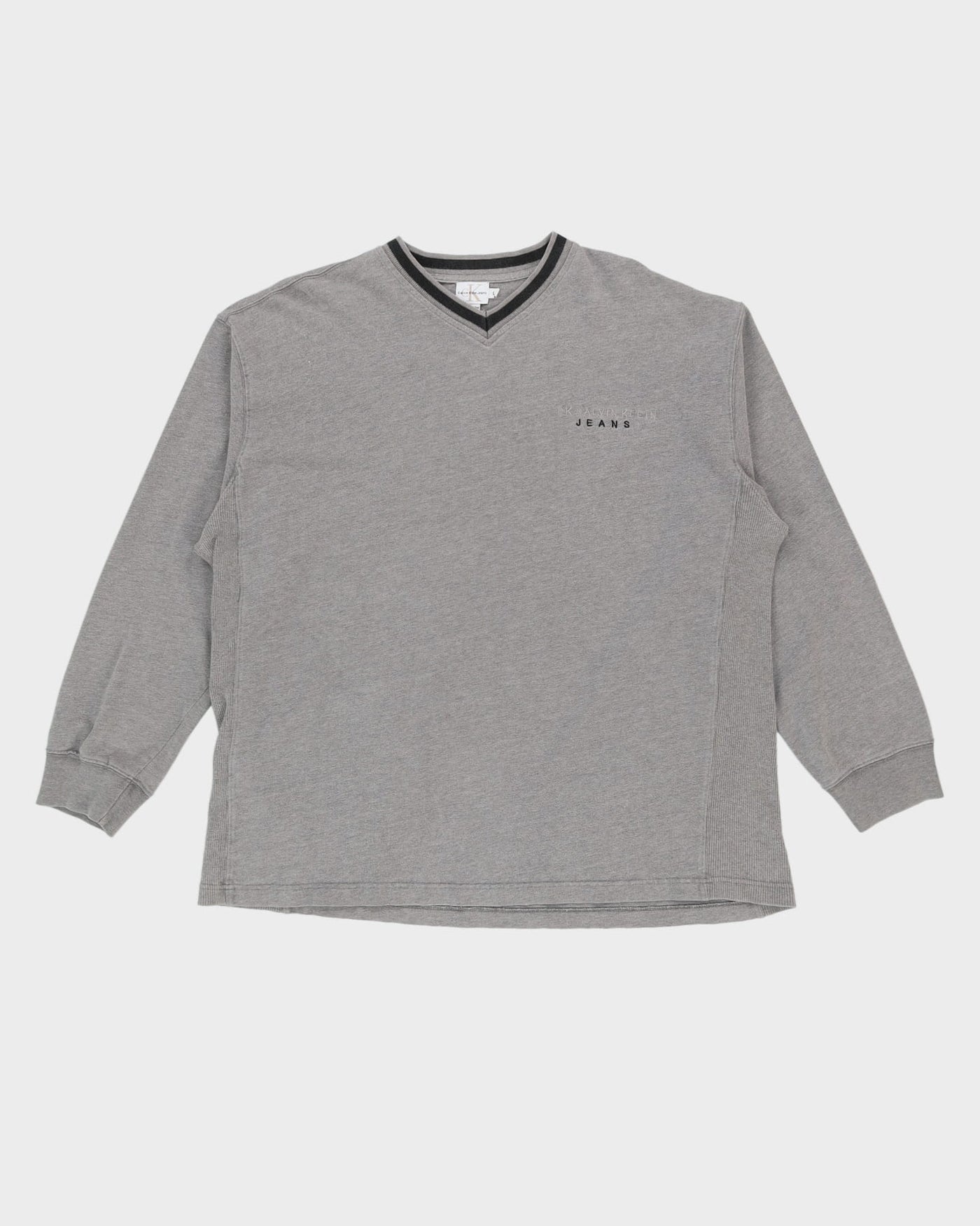 Calvin Klein Grey Long Sleeve Heavyweight T-Shirt - XL