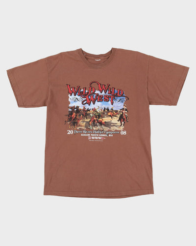 2008 Wild Wild West Brown Graphic T-Shirt - L