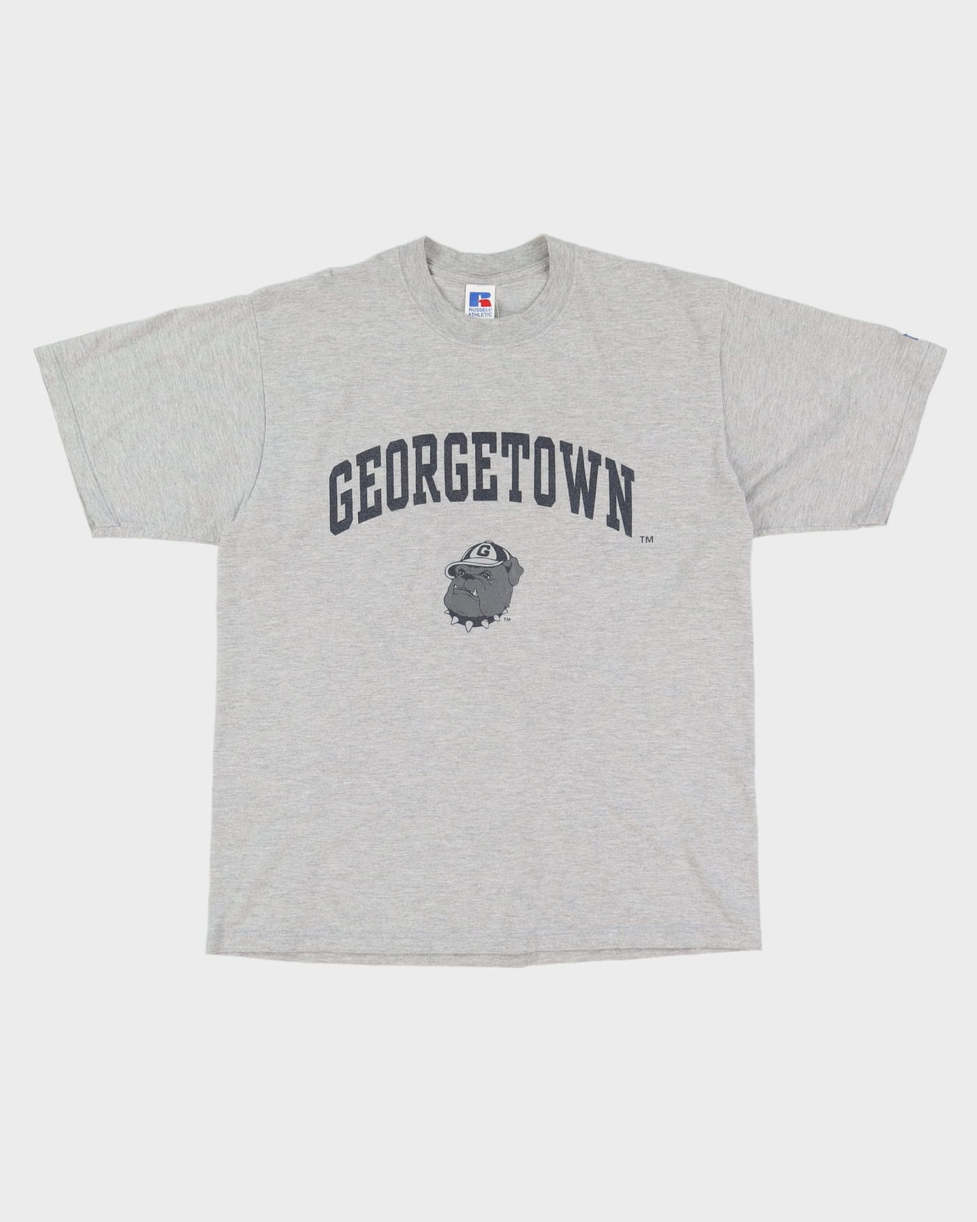 00s Georgetown Bulldogs Russell Athletic Grey Graphic T-Shirt - L