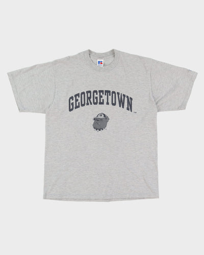00s Georgetown Bulldogs Russell Athletic Grey Graphic T-Shirt - L