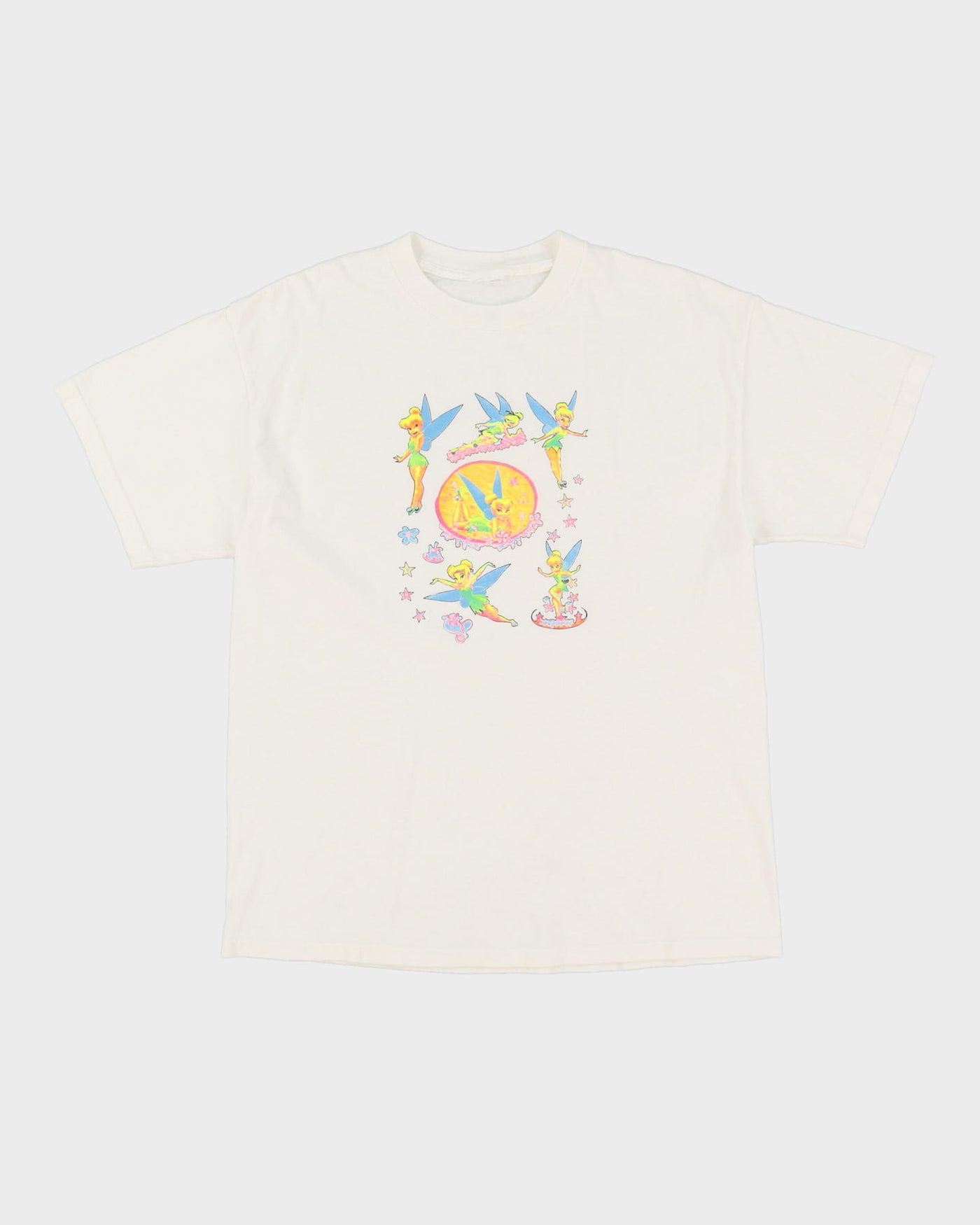 90s Tinkerbell White Graphic T-Shirt - L