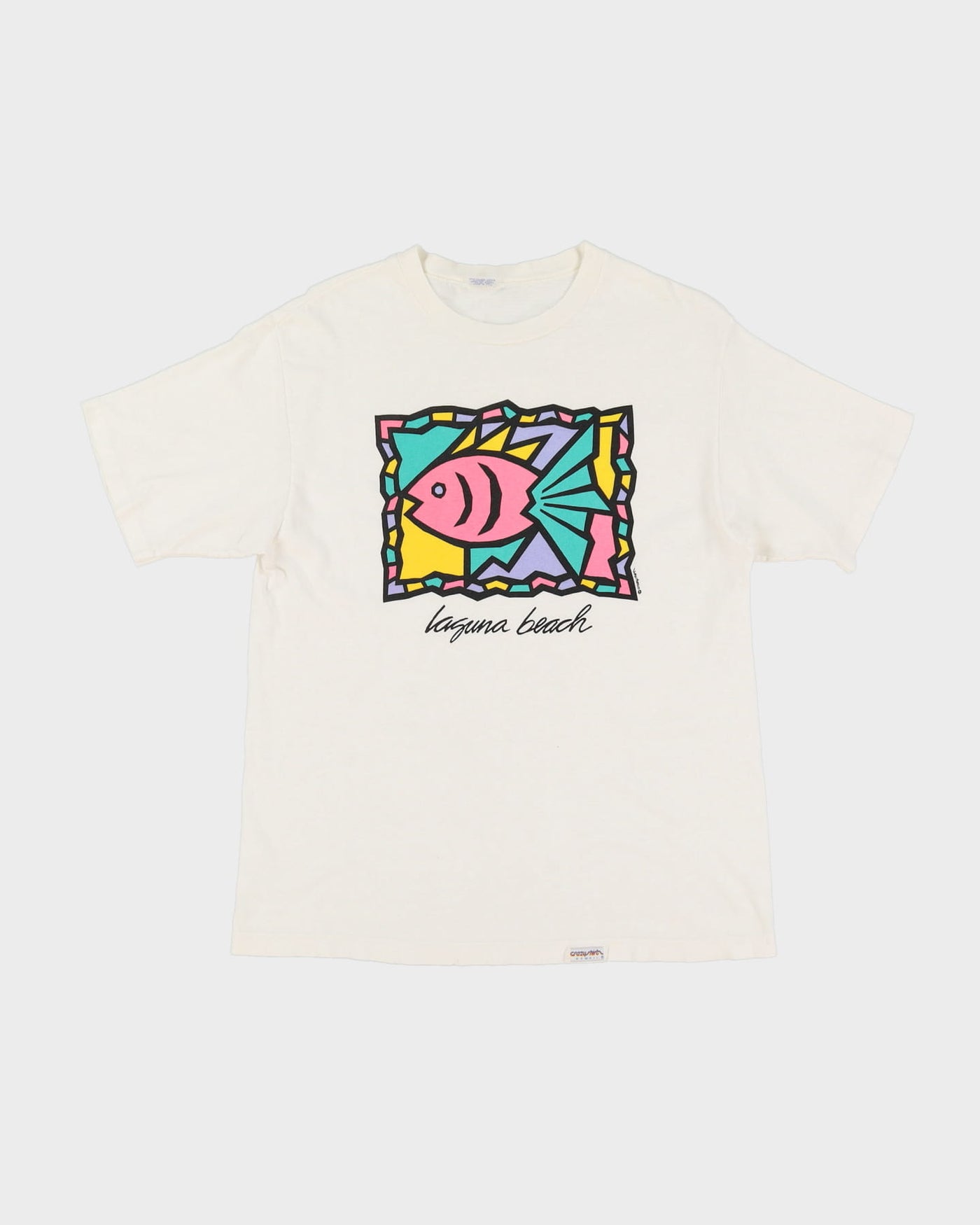 90s Laguna Beach White Graphic T-Shirt - M