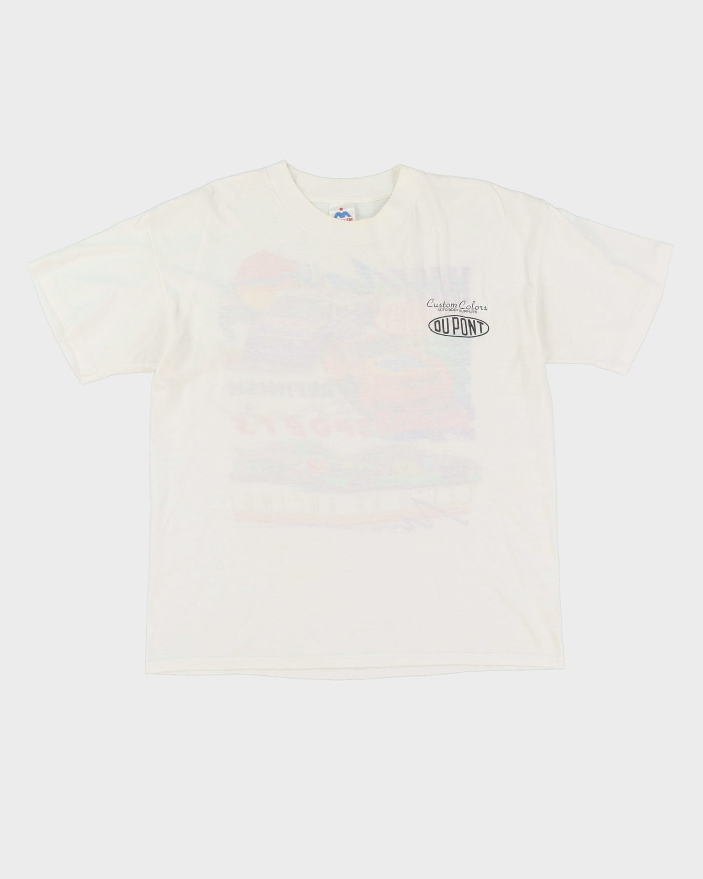 1992 Du Point Double Sided White Racing Single Stitch Graphic T-Shirt - L