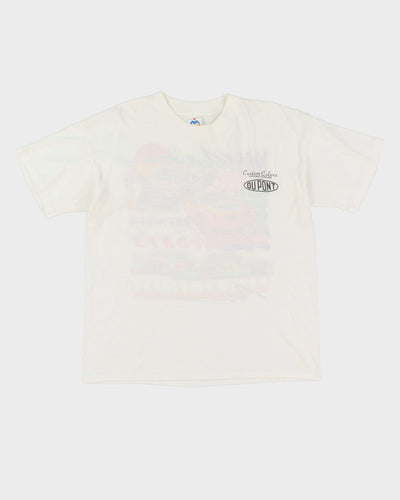 1992 Du Point Double Sided White Racing Single Stitch Graphic T-Shirt - L
