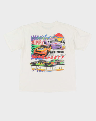 1992 Du Point Double Sided White Racing Single Stitch Graphic T-Shirt - L