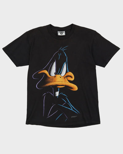 1997 Daffy Duck Lee Black Big Face Print T-Shirt - M