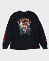 2006 Rig Ragz Flaming Long Sleeve Black Graphic T-Shirt - XL