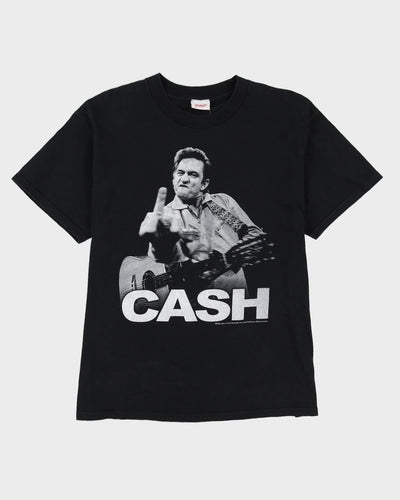 2009 Johnny Cash Middle Finger Black Graphic Band T-Shirt - L