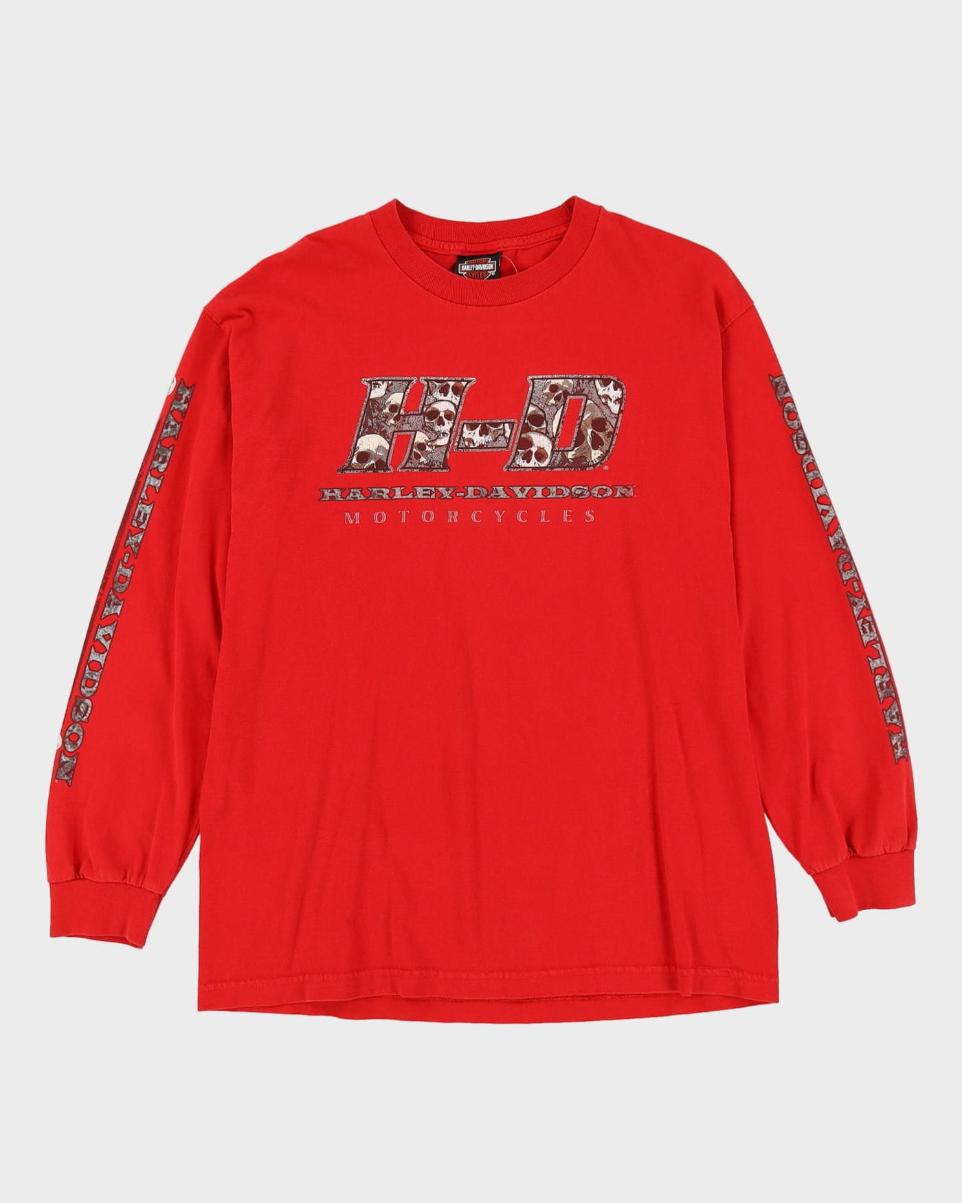 Harley Davidson Motorcycles Red Long Sleeve Graphic T-Shirt - L