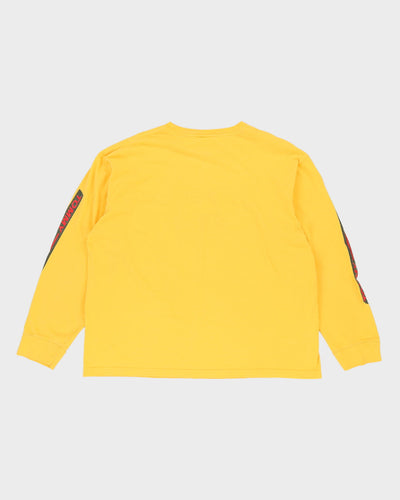 90s Tommy Hilfiger Yellow Long Sleeve Graphic T-Shirt - L