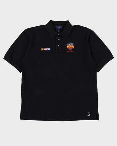 90s Nascar Cafe Las Vegas Black Polo Shirt - XL