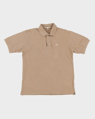 Burberry Light Brown Short Sleeve Polo Shirt - M