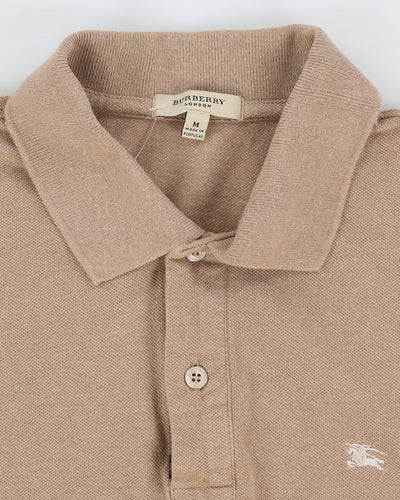 Burberry Light Brown Short Sleeve Polo Shirt - M