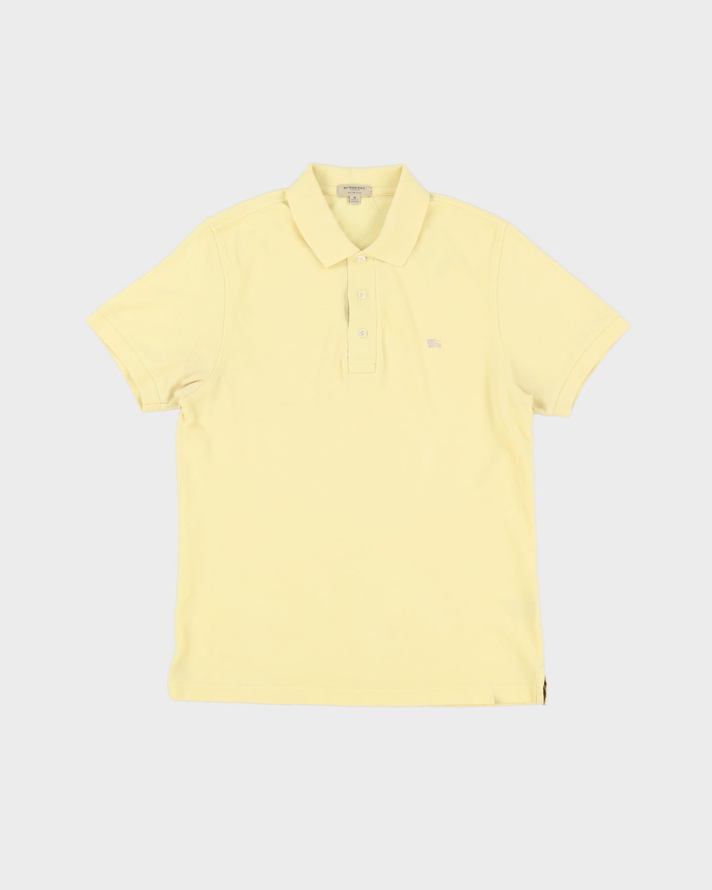 Burberry Yellow Short Sleeve Slim Fit Polo Shirt - M